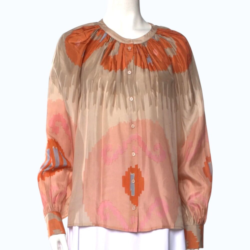🌸 Sézane Lealys Silk Shirt in Pink Sand | Size 42 (US 10) 🌸 - Picture 2 of 5
